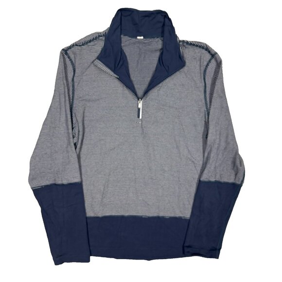Lululemon 1/4 Zip Stretch Pullover Sweatshirt Long Sleeve Striped Medium - Picture 1 of 7